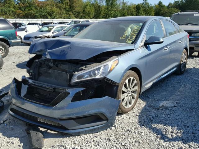 5NPE34AFXFH113702 - 2015 HYUNDAI SONATA SPO BLUE photo 2