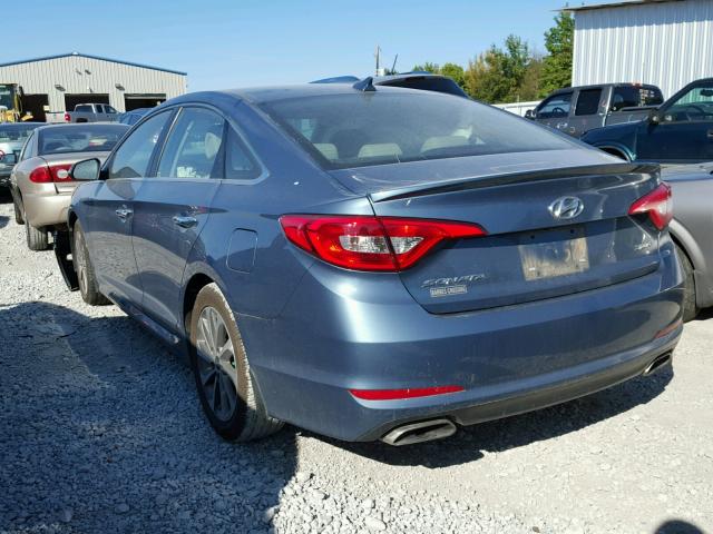 5NPE34AFXFH113702 - 2015 HYUNDAI SONATA SPO BLUE photo 3