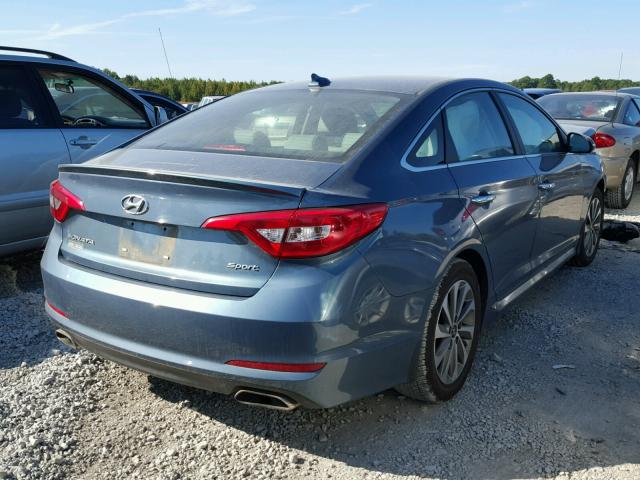 5NPE34AFXFH113702 - 2015 HYUNDAI SONATA SPO BLUE photo 4