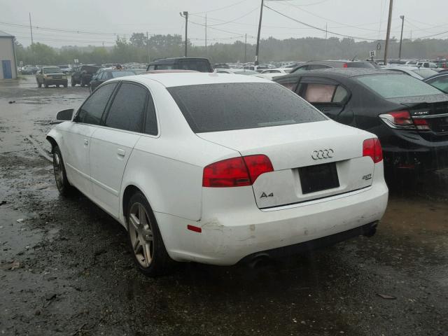 WAUDF78E47A022996 - 2007 AUDI A4 2.0T QU WHITE photo 3