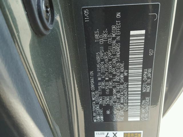 JTLKT324264051992 - 2006 TOYOTA SCION XB ნაცრისფერი ფოტო 10