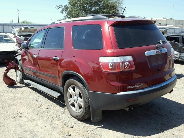 1GKLRKED4AJ165656 - 2010 GMC ACADIA SL MAROON photo 3