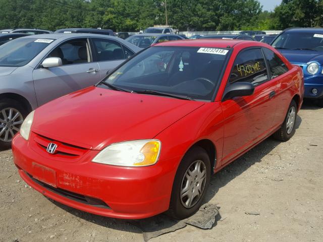 1HGEM21252L011925 - 2002 HONDA CIVIC DX RED photo 2