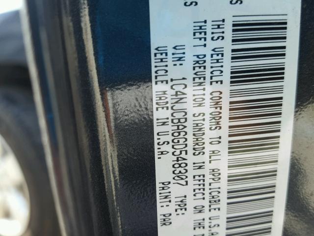 1C4NJCBA6GD548307 - 2016 JEEP COMPASS SP GRAY photo 10