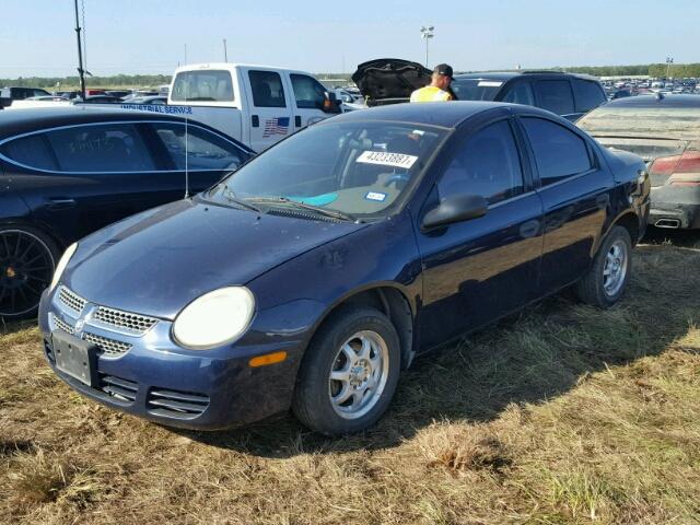 1B3ES26C25D255232 - 2005 DODGE NEON BLUE photo 2