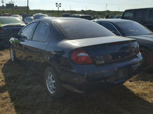 1B3ES26C25D255232 - 2005 DODGE NEON BLUE photo 3