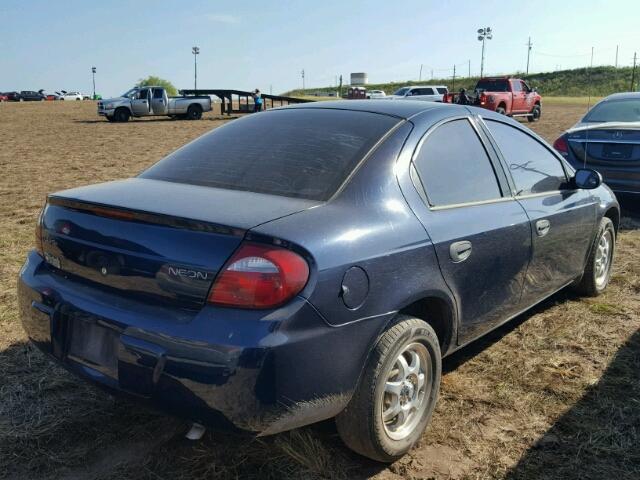 1B3ES26C25D255232 - 2005 DODGE NEON BLUE photo 4