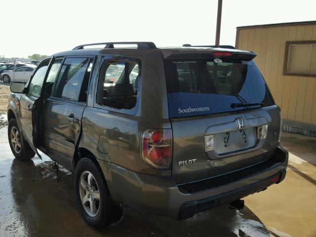 2HKYF18697H514278 - 2007 HONDA PILOT EXL GRAY photo 3