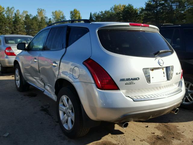 JN8AZ08W57W619434 - 2007 NISSAN MURANO SILVER photo 3