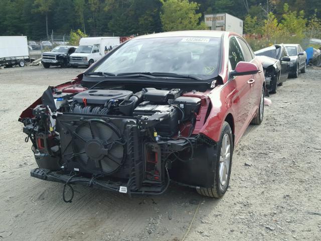 5NPE24AF7HH555388 - 2017 HYUNDAI SONATA SE RED photo 2