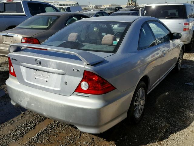 1HGEM21585L079375 - 2005 HONDA CIVIC LX SILVER photo 4