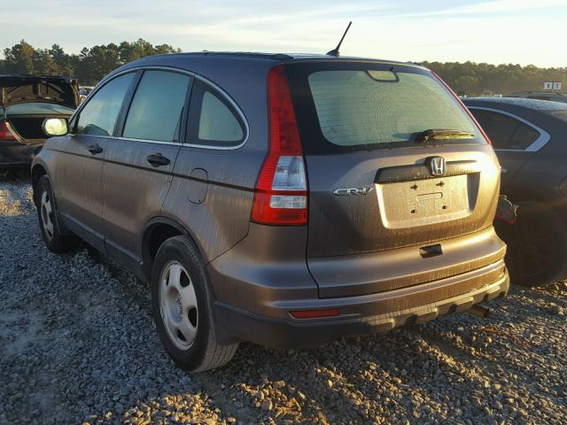 5J6RE3H38AL036635 - 2010 HONDA CR-V LX BROWN photo 3