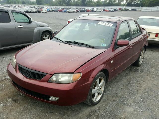 JM1BJ226631185608 - 2003 MAZDA PROTEGE DX MAROON photo 2