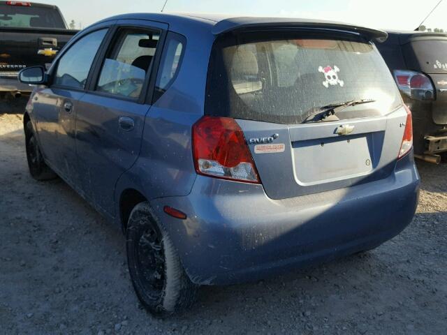 KL1TD66637B781599 - 2007 CHEVROLET AVEO BASE BLUE photo 3