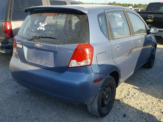 KL1TD66637B781599 - 2007 CHEVROLET AVEO BASE BLUE photo 4