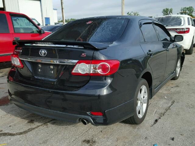 5YFBU4EE2CP073602 - 2012 TOYOTA COROLLA BA BLACK photo 4