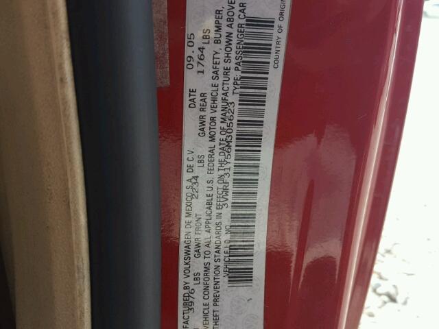 3VWRF31Y56M305623 - 2006 VOLKSWAGEN NEW BEETLE Qırmızı foto 10