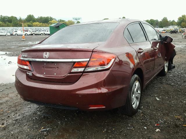 2HGFB2F58DH578644 - 2013 HONDA CIVIC LX MAROON photo 4