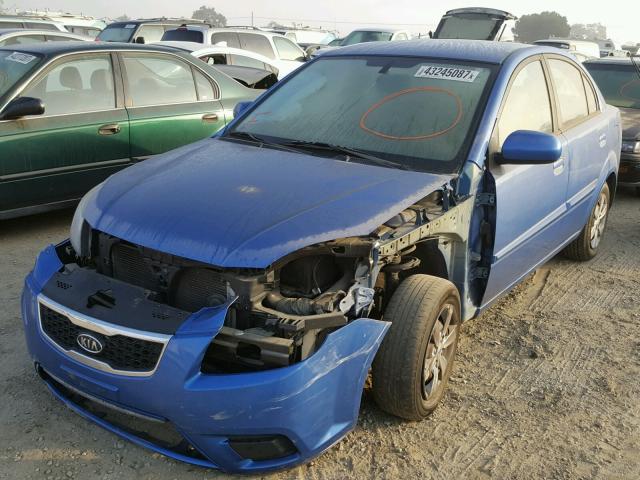 KNADH4A39A6670698 - 2010 KIA RIO LX BLUE photo 2