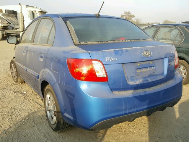 KNADH4A39A6670698 - 2010 KIA RIO LX BLUE photo 3