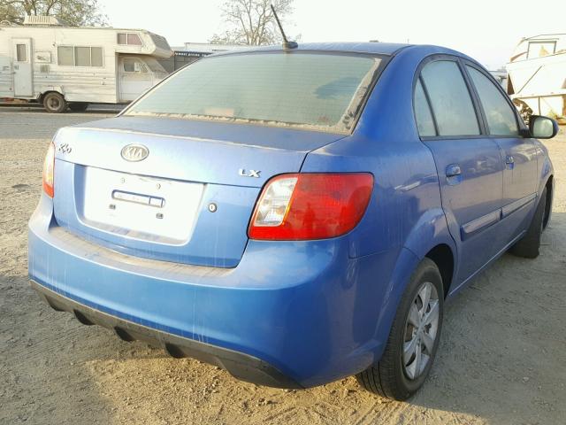 KNADH4A39A6670698 - 2010 KIA RIO LX BLUE photo 4