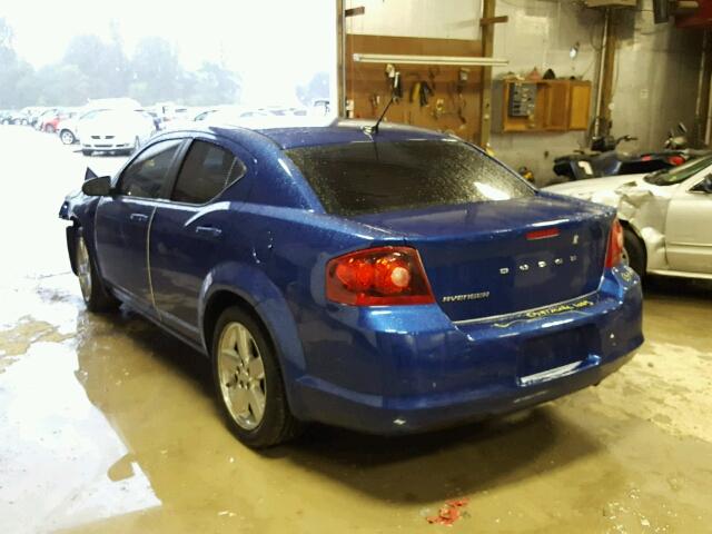 1C3CDZAB7DN531117 - 2013 DODGE AVENGER SE BLUE photo 3