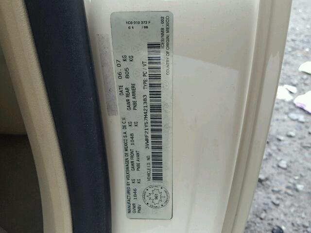 3VWRF21Y57M421383 - 2007 VOLKSWAGEN NEW BEETLE 米色 照片 10