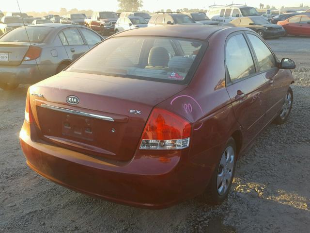 KNAFE222895664114 - 2009 KIA SPECTRA RED photo 4