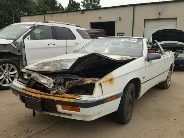 1C3XJ4532MG124987 - 1991 CHRYSLER LEBARON WHITE photo 2