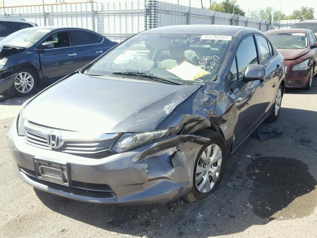 19XFB2F5XCE354039 - 2012 HONDA CIVIC LX GRAY photo 2