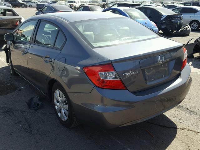 19XFB2F5XCE354039 - 2012 HONDA CIVIC LX GRAY photo 3