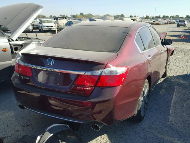 1HGCR2F5XDA269254 - 2013 HONDA ACCORD SPO BURGUNDY photo 4