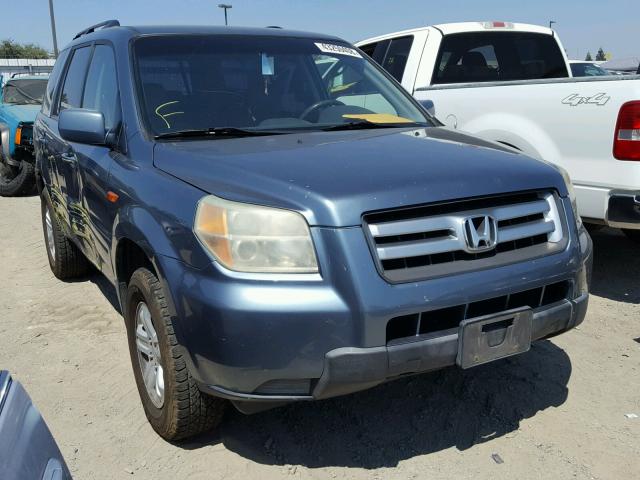 2HKYF18106H561041 - 2006 HONDA PILOT LX BLUE photo 1