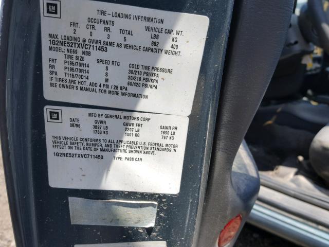 1G2NE52TXVC711453 - 1997 PONTIAC GRAND AM S 绿色 照片 10