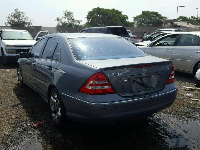 WDBRF52H37A919189 - 2007 MERCEDES-BENZ C 230 BLUE photo 3