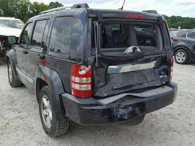 1J8GP58K18W270109 - 2008 JEEP LIBERTY LI BLACK photo 3