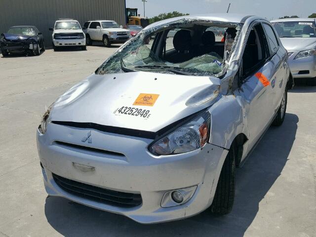 ML32A4HJ2FH050003 - 2015 MITSUBISHI MIRAGE ES SILVER photo 2