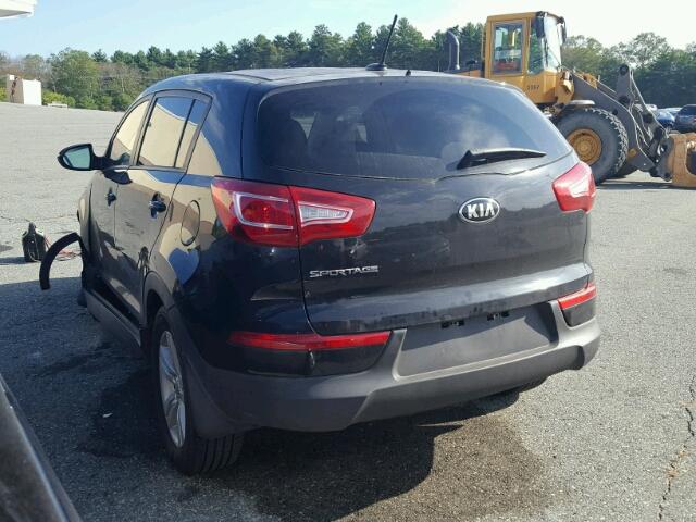 KNDPBCA29D7498576 - 2013 KIA SPORTAGE L BLACK photo 3