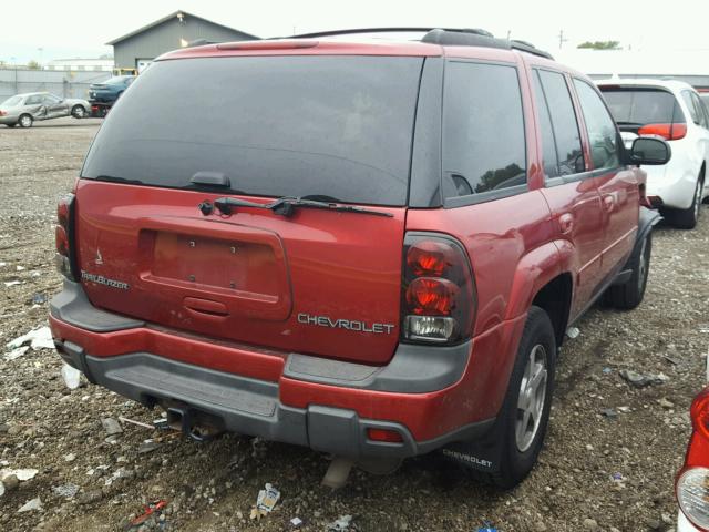 1GNDT13S942326635 - 2004 CHEVROLET TRAILBLAZE RED photo 4