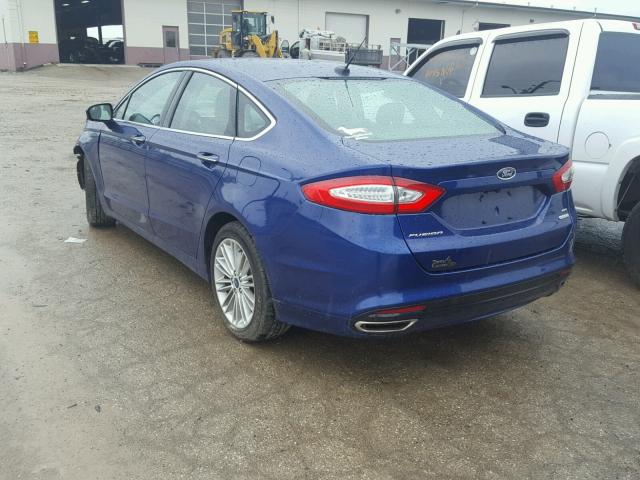 3FA6P0H94GR353141 - 2016 FORD FUSION BLUE photo 3