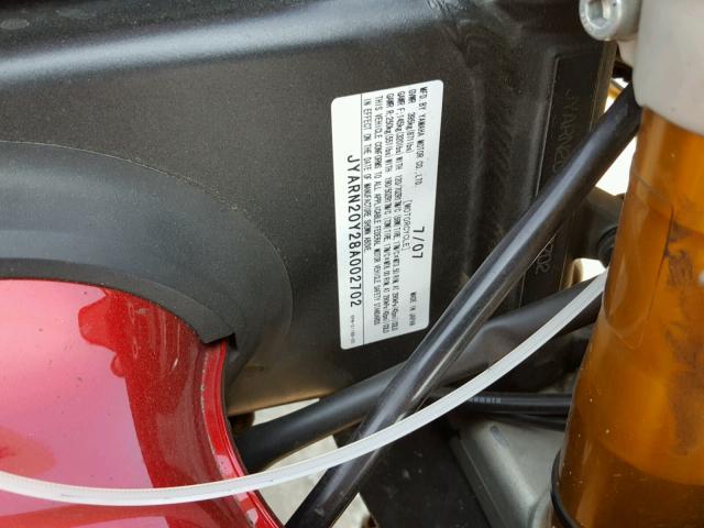 JYARN20Y28A002702 - 2008 YAMAHA YZFR1 RED photo 10