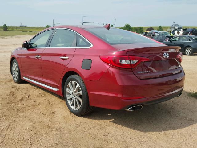 5NPE34AF9FH043044 - 2015 HYUNDAI SONATA SPO RED photo 3