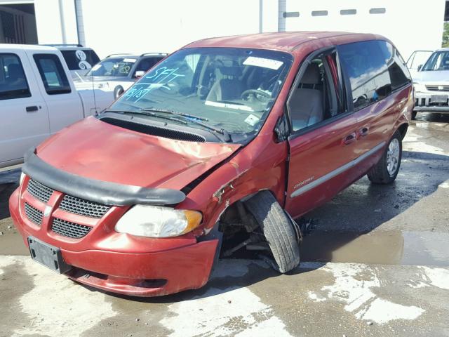 1B8GP45G51B113337 - 2001 DODGE CARAVAN SP BURGUNDY photo 2