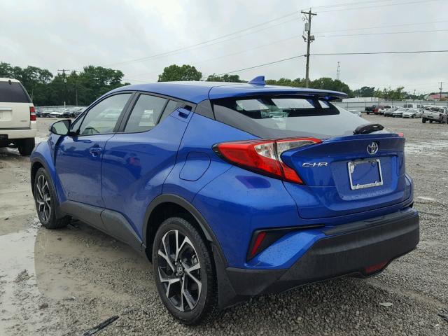 NMTKHMBX3JR043859 - 2018 TOYOTA C-HR XLE BLUE photo 3