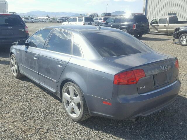 WAUEF78E68A007518 - 2008 AUDI A4 S-LINE GRAY photo 3