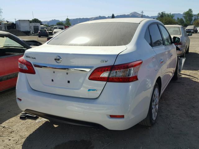 3N1AB7AP6EL646224 - 2014 NISSAN SENTRA S WHITE photo 4