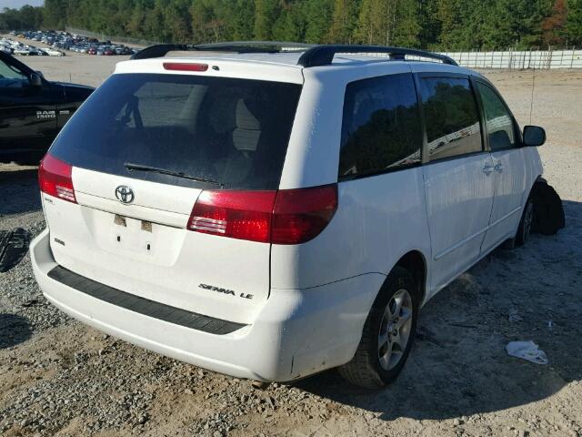 5TDZA23C25S338235 - 2005 TOYOTA SIENNA WHITE photo 4