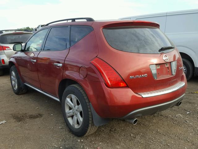 JN8AZ08W27W652553 - 2007 NISSAN MURANO RED photo 3