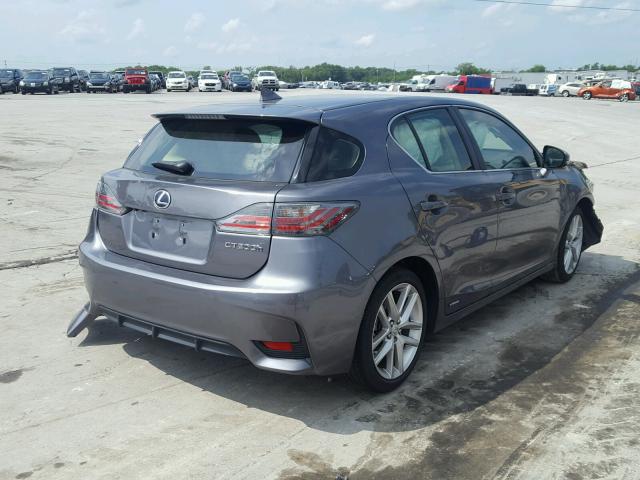 JTHKD5BH1F2240683 - 2015 LEXUS CT 200 GRAY photo 4