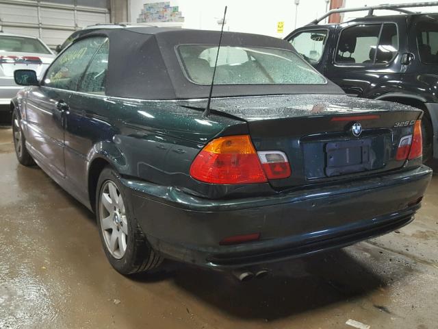 WBABS33411JY57181 - 2001 BMW 325 GREEN photo 3